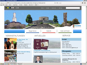 Screenshot des Internetauftritt der Stadt Felsberg