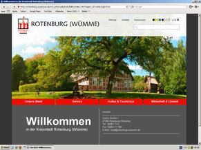 Screenshot der Website der Stadt Rotenburg (Wümme)