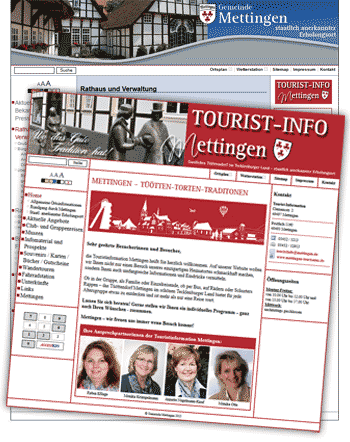 Websites der Gemeinde Mettingen und der Mettinger Touristinfo